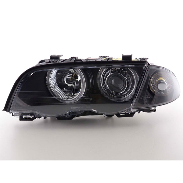 Faros delanteros BMW E46 Angel Eyes Dex V2 Sedan - 01-05 - Negro 