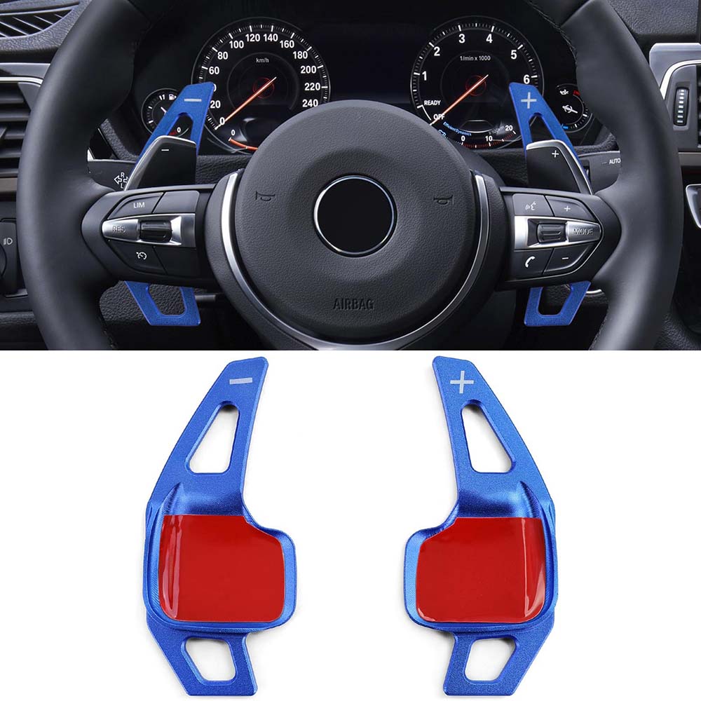 thumbnail image 2 of Xotic Tech Blue Alloy Steering Wheel Paddle Shifter Extensions For BMW F15 F22 F30 F32 2 of 3