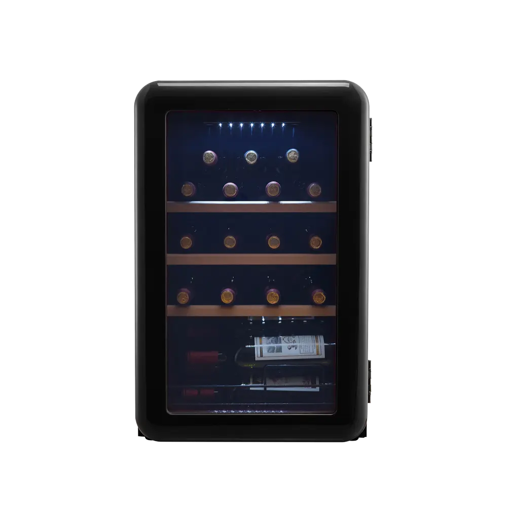 Cavecool Retro Obsidian - 19 bouteilles - 1 zone - Noir brillant