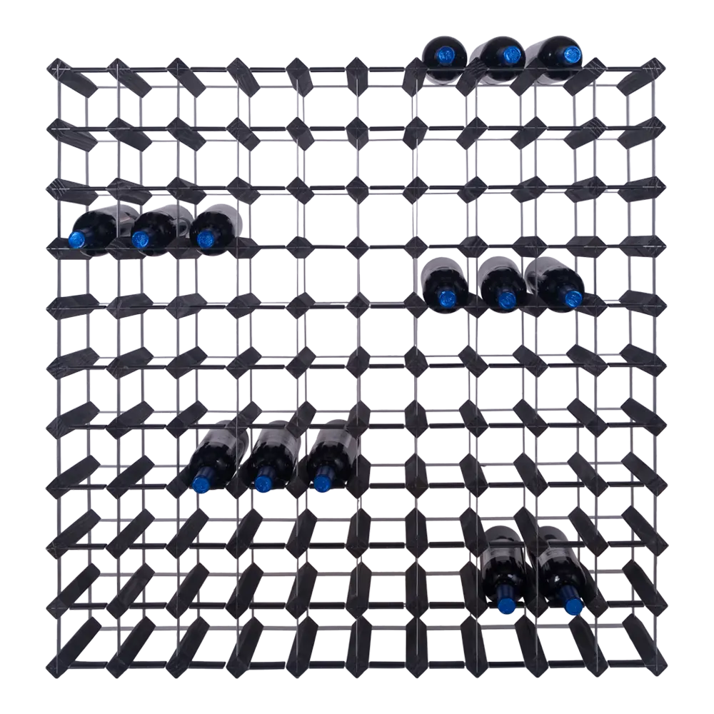 Mensolas - 110 Flaschen - Schwarz gebeizte Kiefer | Wineandbarrels