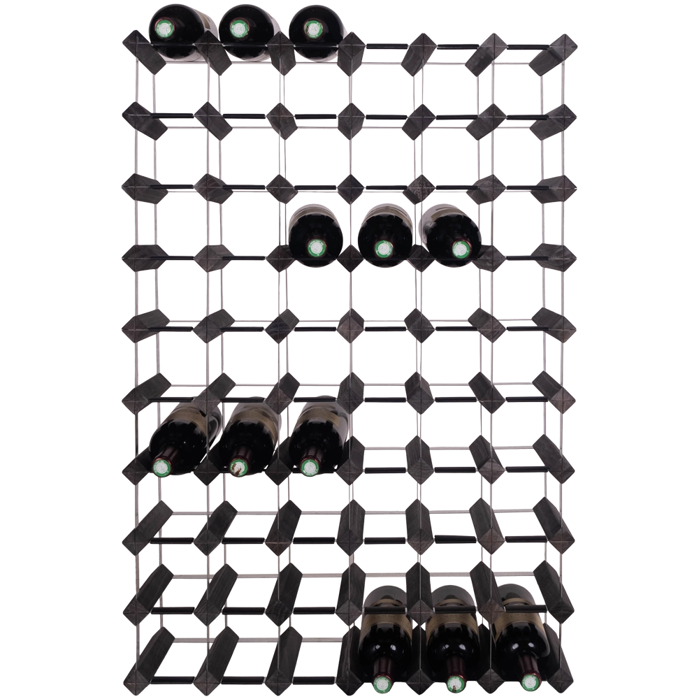 Mensolas - 60 Flaschen - Schwarz gebeizte Kiefer | Wineandbarrels